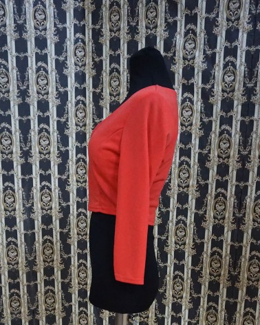 Top de Fiesta rojo con manga larga