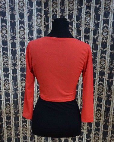 Top de Fiesta rojo con manga larga
