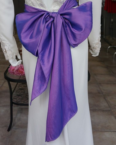 Cinturón Ancho Violeta con Lazo XL en Mikado