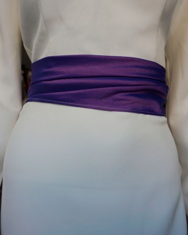 Cinturón Ancho Violeta con Lazo XL en Mikado