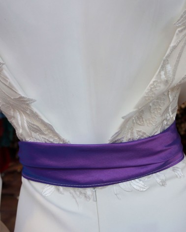 Cinturón Ancho Violeta con Lazo XL en Mikado