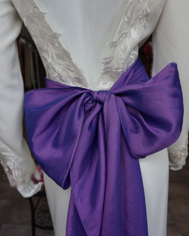 Cinturón Ancho Violeta con Lazo XL en Mikado