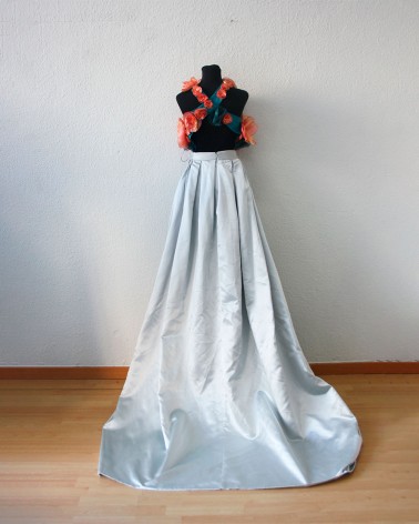 Top anade floral en organza