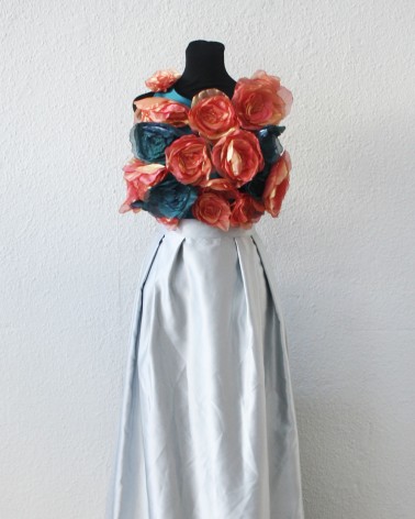 Top anade floral en organza
