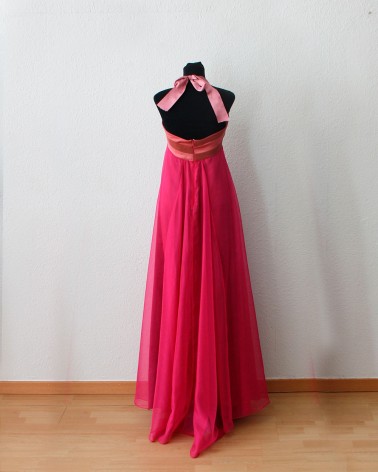 Vestido Rosa con escote bi-color infinito