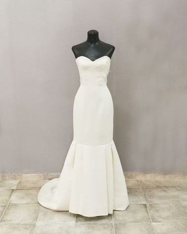 Vestido de novia corte sirena en mikado con escote corazón