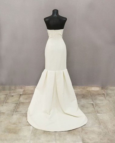 Vestido de novia corte sirena en mikado con escote corazón