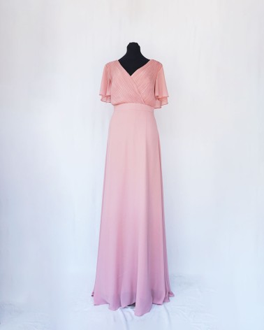 vestido de fiesta largo rosa LAC1382