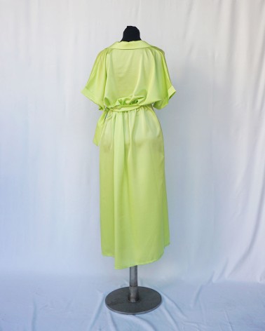 Vestido camisero corto manga corta verde lima