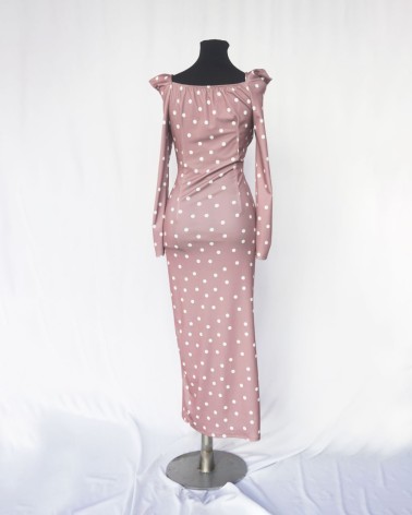 Vestido flamenco de manga larga y lunares     LAC21656c