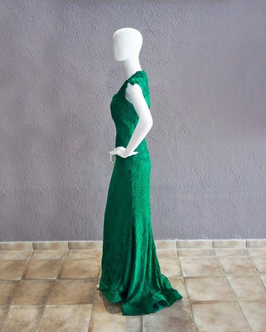 Vestido Largo Verde Encaje LACW004