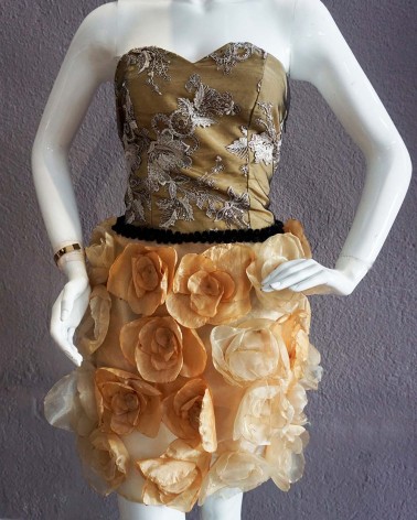 Falda Fiesta Floral Amarillo Natural