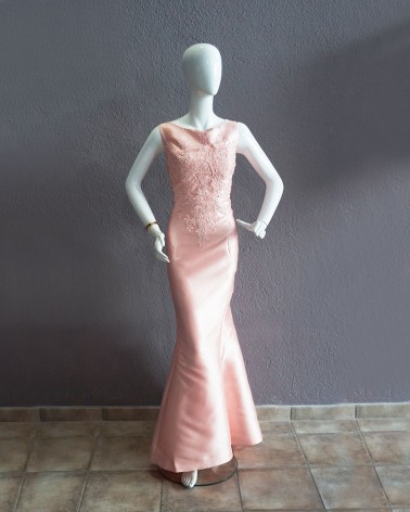 Vestido largo rosa palo LACHI7038