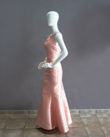 Vestido largo rosa palo LACHI7038