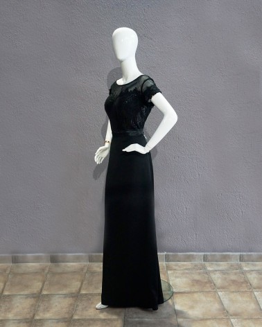 Vestido Largo Negro con Lentejuelas Negras
