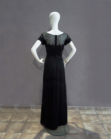 Vestido Largo Negro con Lentejuelas Negras