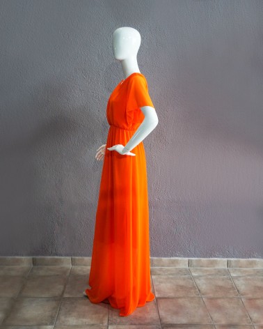 Vestido largo naranja LAC14530