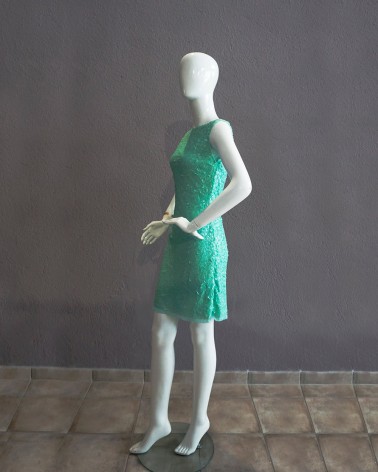 Vestido de Fiesta Corto lentejuelas verde menta