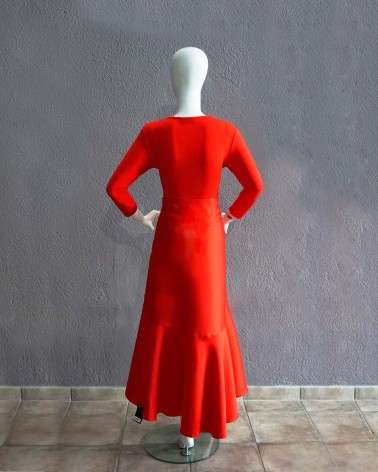 Body Rojo manga larga escote pico