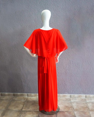 Vestido de Fiesta Largo Rojo con cintura
