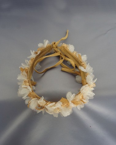Corona Floral de novia en Tonos Crudos