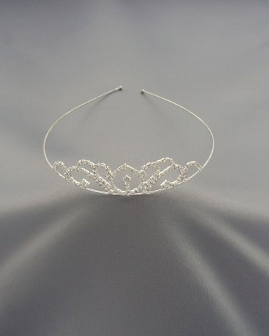 Tiara Minimalista de novia con Brillo de Cristales