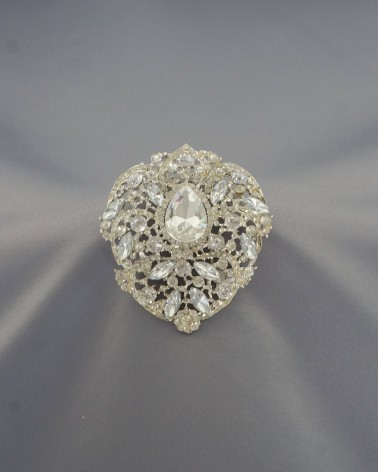 Broche Lágrima de Cristal con Filigrana Floral