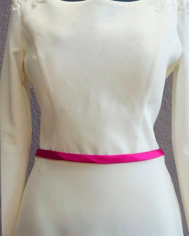 Cinturón de raso fucsia para novia