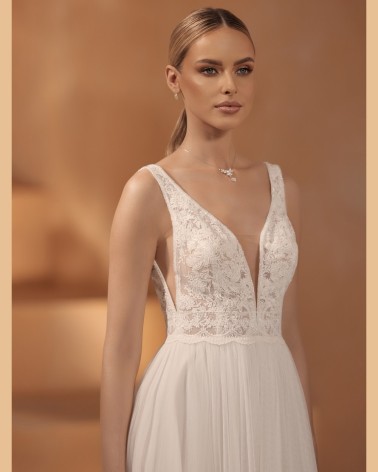 CBPORT Vestido de Novia costados abiertos con raja