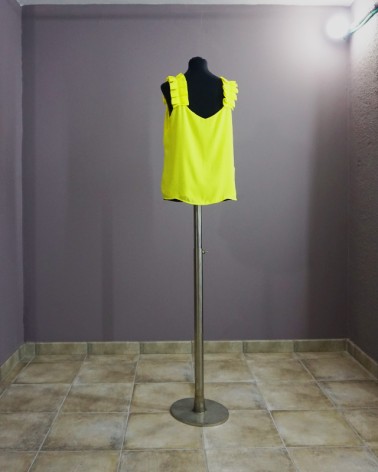 Top de fiesta amarillo con lazos en los hombros