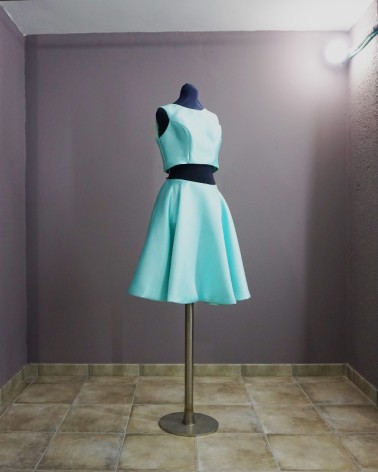 Vestido de dos piezas verde menta