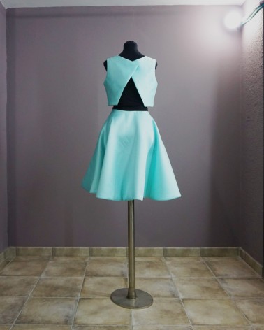 Vestido de dos piezas verde menta