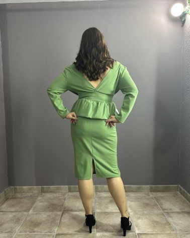 Vestido Verde  de Tubo Manga Larga