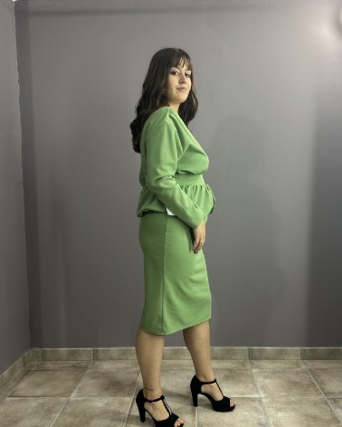 Vestido Verde  de Tubo Manga Larga
