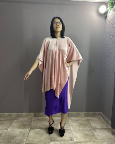 Capa de Terciopelo Rosa empolvado