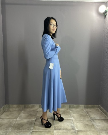 Vestido Midi Azul Cielo Clásico