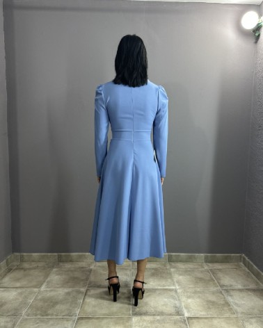 Vestido Midi Azul Cielo Clásico