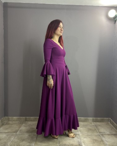 Vestido Buganvilla Con Manga Acampanada