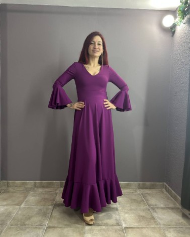 Vestido Buganvilla Con Manga Acampanada
