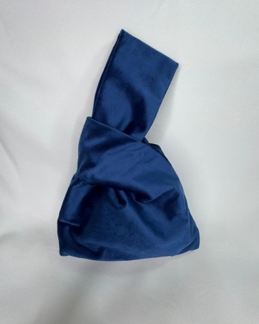 Bolso Aterciopelado Azul Oscuro Brillante