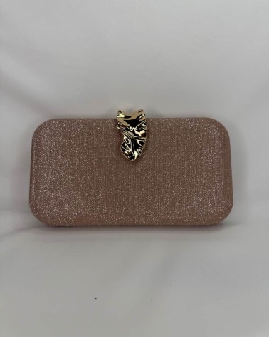 Bolso Dorado con Broche Metálico