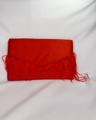 Bolso Rectangular Rojo con Flecos