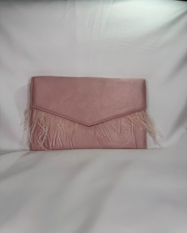 Bolso Rectangular Rosa Palo con Flecos