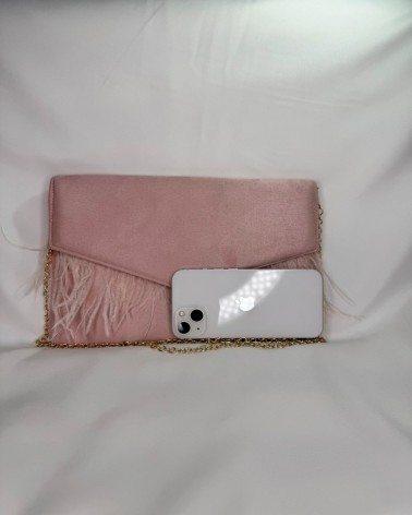 Bolso Rectangular Rosa Palo con Flecos