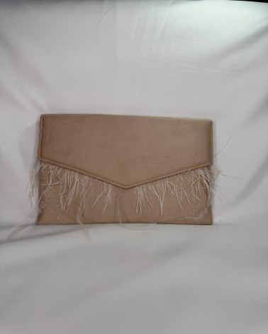 Bolso Rectangular Beige con Flecos