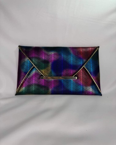 Bolso De Mano Con Diseño Geométrico Oscuro