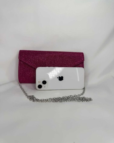 Bolso Rosa con Brillantina Rectangular