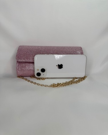 Bolso Rosa De Brillantina Rectangular