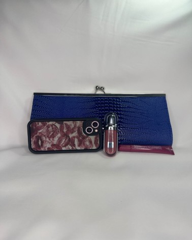 Clutch cocodrilo azul
