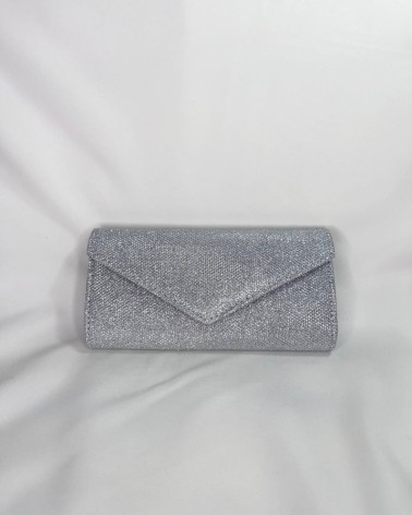 Bolso De Fiesta Con Brillantina Plata